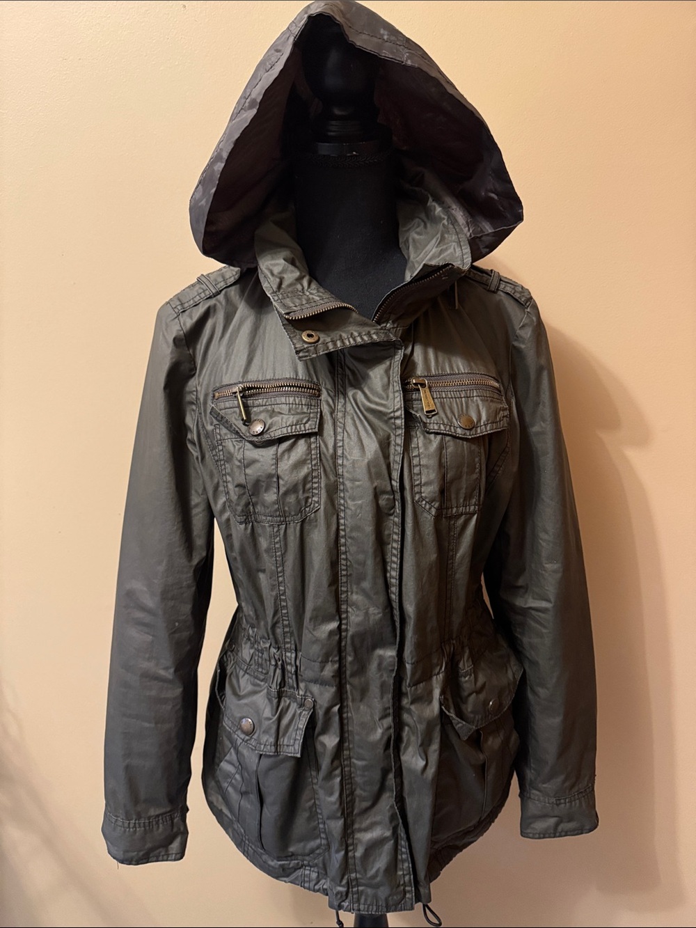 Michael Kors Hooded Utility Jacket in Olive